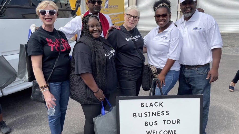 Participants during a Black Business Bus Tour.