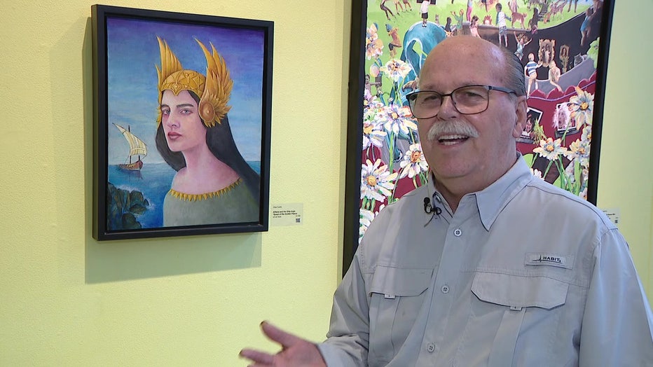 Carlin describing his artwork which was inspired by inspired by the 1963 film 