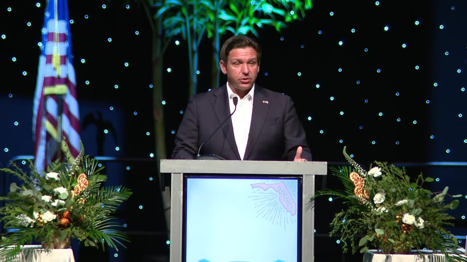 Governor Ron DeSantis launching the 2025 Florida State Fair at the Florida Fairgrounds.