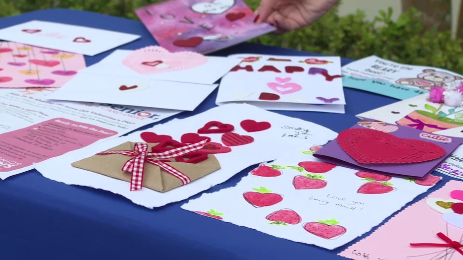 Valentines Day cards made for elderly people.