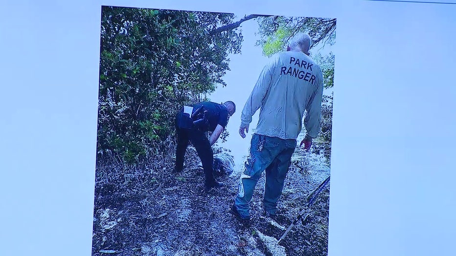 Investigators searching the area where Dexter's remains were found at Fort De Soto Park.