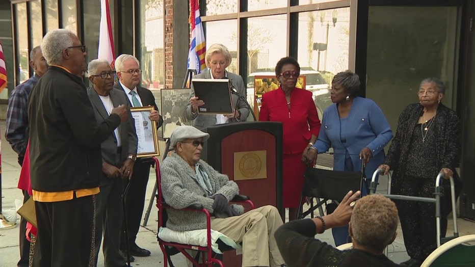 Pictured: Tampa Mayor Jane Castor with surviving participants of the 1960 lunch counter sit-ins in Tampa.