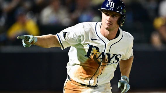 Jake Mangum goes 4 for 4 in second MLB game to help the Rays beat Pirates 6-1 in first night game