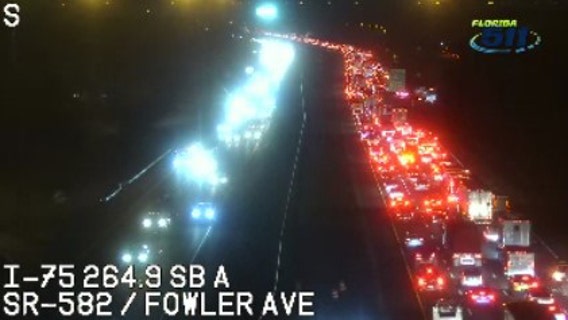 Crash causes major delays on I-75 in Hillsborough County