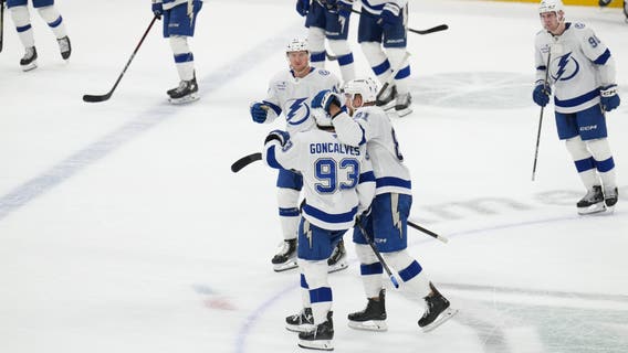 Goncalves scores decisive goal in shootout to give the Tampa Bay Lightning a 3-2 win over the Stars
