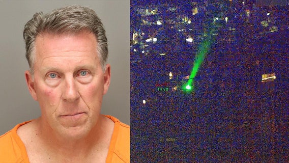 Video: Florida man accused for shining laser at Pinellas deputies' helicopter