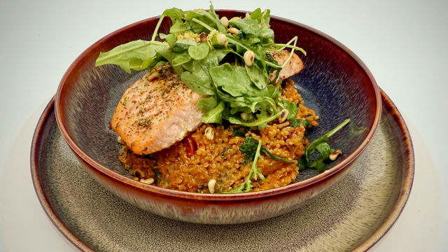 Recipe: Mediterranean Salmon & Quinoa Bowl