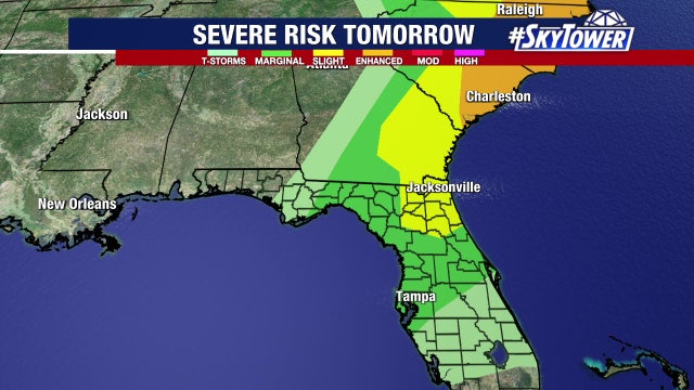 Severe weather risk for Tampa Bay area Wednesday as cold front arrives. Here's the timeline