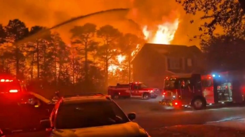 Pictured: The Carolina Forest Wildfire burning near Myrtle Beach, South Carolina. (Courtesy: Florida Department of Agriculture.)