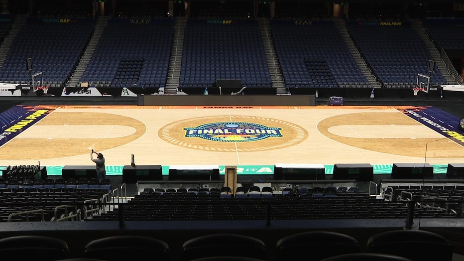 Amalie Arena in Tampa is ready for the 2025 NCAA Women's Final Four.
