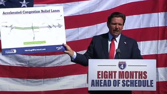 I-4 congestion relief lanes to be completed 8 months early, Gov. DeSantis says