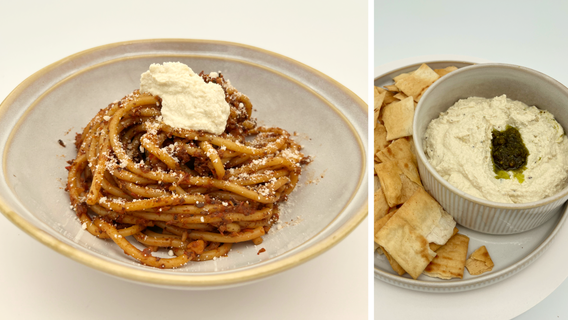 Dinner DeeAs recipes: Mushroom Bolognese, Vegan Whipped Ricotta
