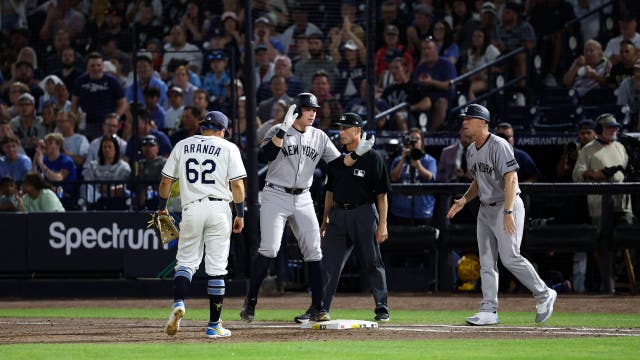 Ben Rice has 1st 4-hit game, Yankees beat Rays 6-3 as visitors at Steinbrenner Field