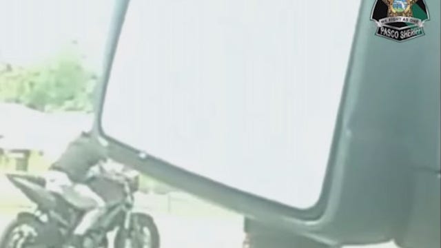 VIDEO: Deputy hit, dragged by motorcyclist during traffic stop, PCSO looking for driver