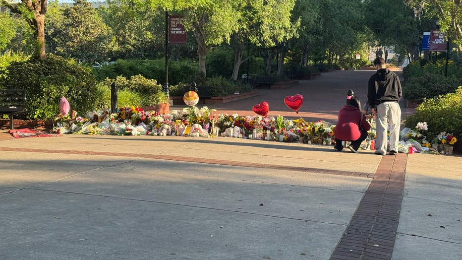 A memorial has been set up for the victims of the FSU shooting.