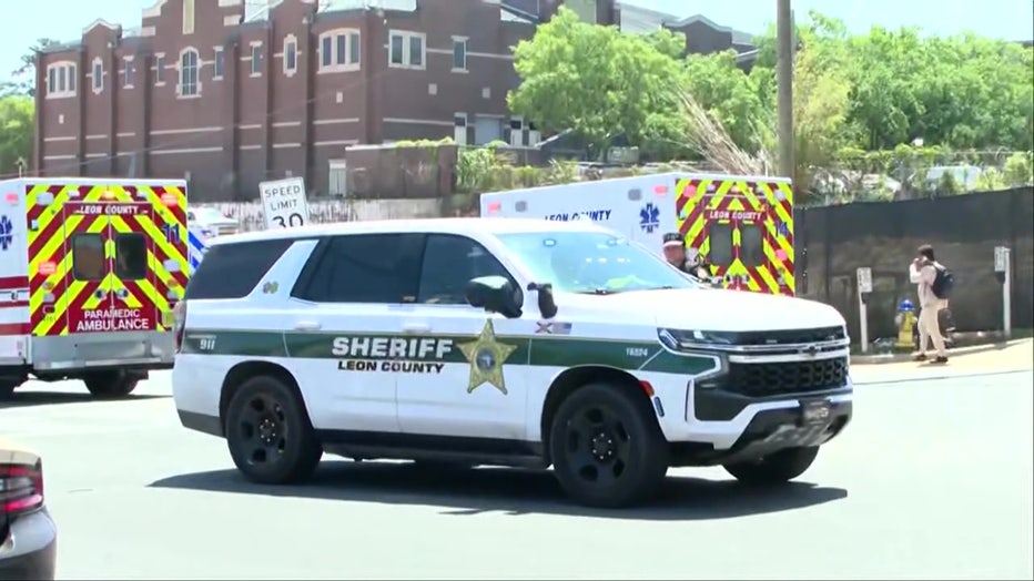 Pictured: First responders on the scene of a deadly shooting at Florida State University on April 17, 2025.