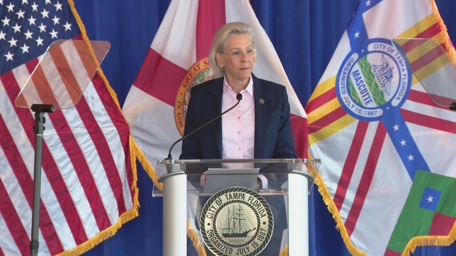 Pictured: Tampa Mayor Jane Castor delivers the 2025 State of the City address.