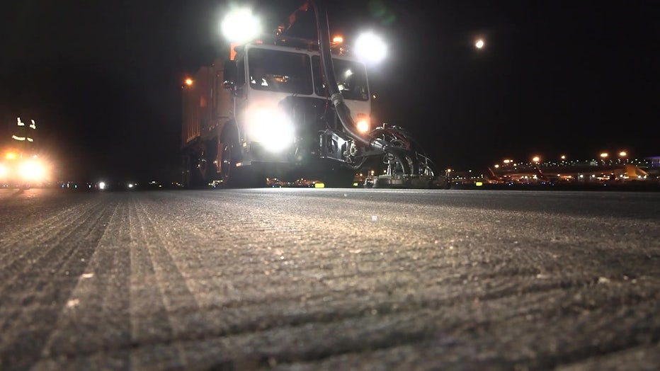 The Stripe Hog SH8000 handles tasks including water blasting, paint removal and rubber removal.