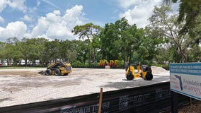 Construction continues on University Area park to install artificial turf on sports field