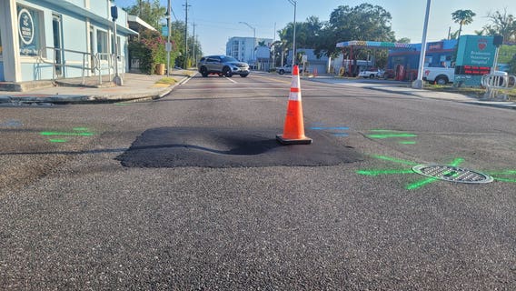 'Large depression' forces road closure in Bradenton