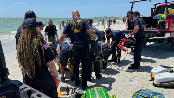 Person hospitalized after being pulled from water on Treasure Island Beach