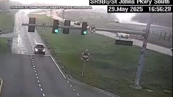 Video: Florida traffic cam captures tornado sweeping through busy intersection