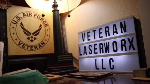 Air Force veteran shares artistic talent through personalized plaques and signs