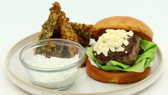 Dinner DeeAs Burger Week recipe: White Apron Greek Lamb Burger