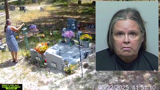 Florida woman caught on camera stealing from cemetery used grave mementos to decorate her yard: PCSO