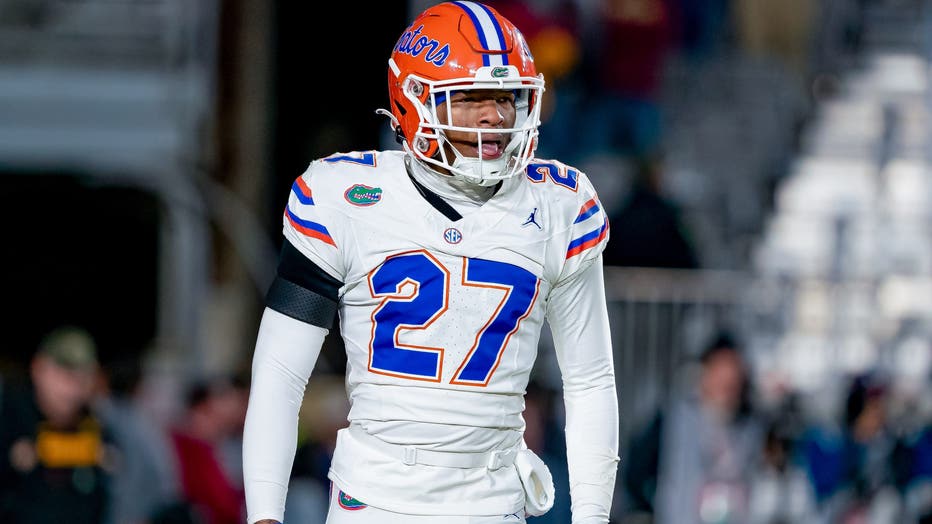 TALLAHASSEE, FL - NOVEMBER 30: dFlorida Gators defensive back Dijon Johnson (27) walks the field during a college football game between the Florida Gators and the Florida State Seminoles on November 30th, 2024 at Doak Campbell Stadium in Tallahassee, FL. (Photo by Chris Leduc/Icon Sportswire via Getty Images)