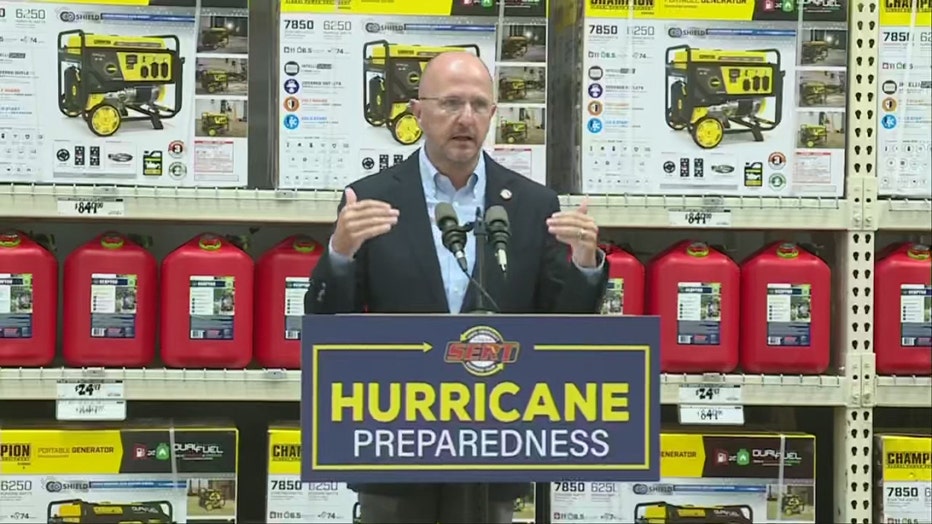 Pictured: Florida Director of Emergency Management Kevin Guthrie speaks at a news conference in Jupiter on May 30, 2025.