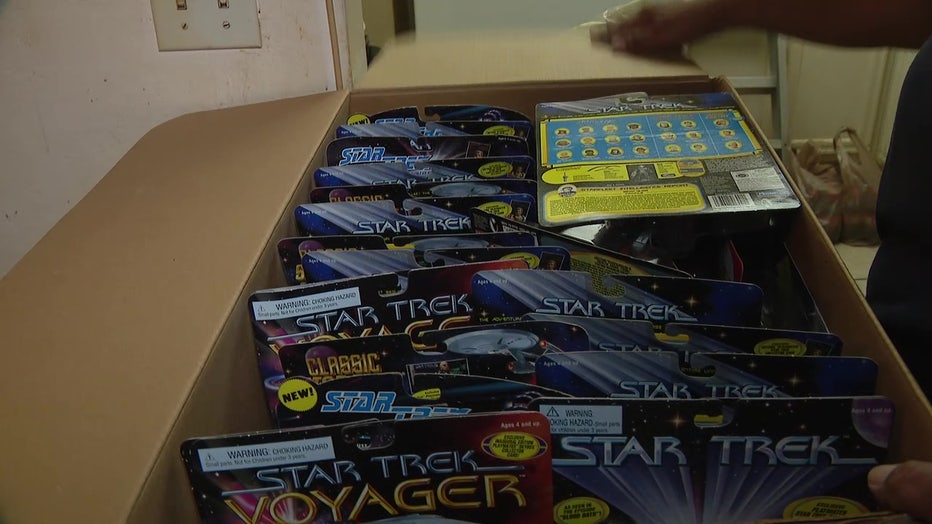 Liz Kosmas is selling her large collection, including "Star Trek" and "Star Wars" memorabilia.