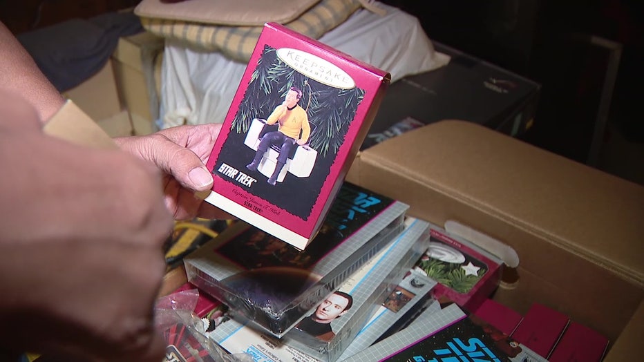 Liz Kosmas is selling her large collection, including "Star Trek" and "Star Wars" memorabilia.