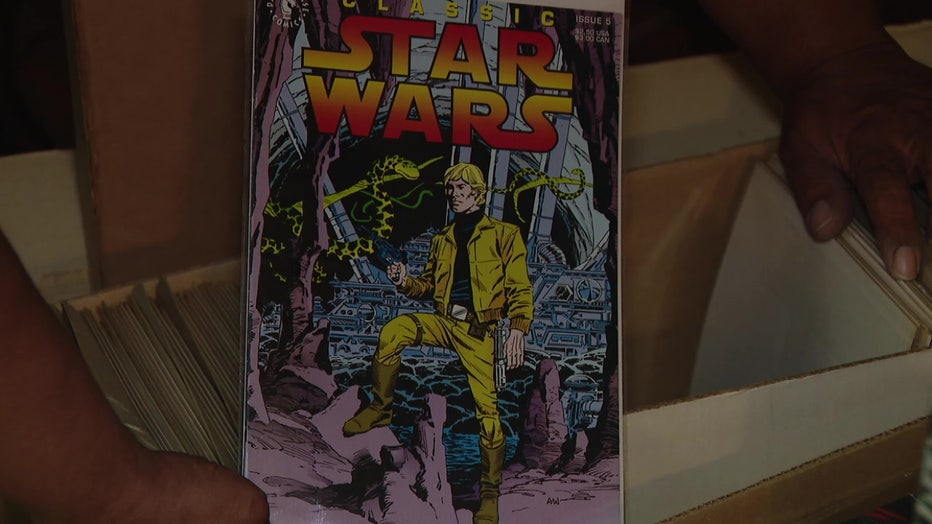 Liz Kosmas is selling her large collection, including "Star Trek" and "Star Wars" memorabilia.