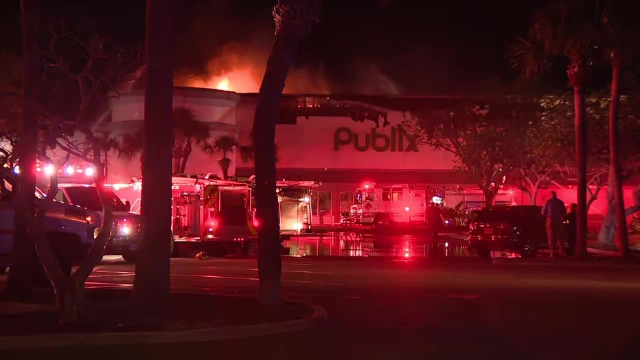 The St. Pete Beach Publix caught fire after an adjacent CVS was severely damaged by fire earlier on Tuesday.