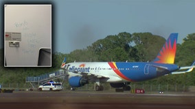 Photo of bomb threat found on Allegiant flight at PIE released, FBI continues search for suspect