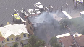 Fire rips through waterside home in New Port Richey