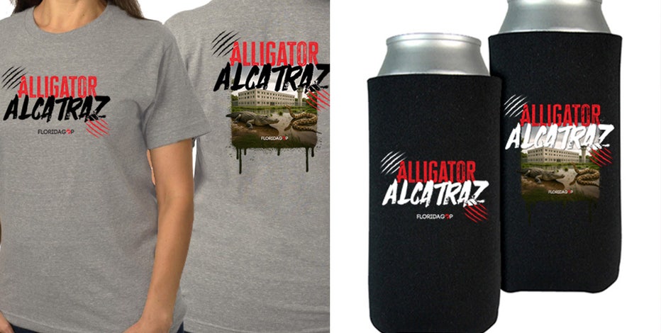 ‘Alligator Alcatraz’ merchandise for sale by Florida Republicans