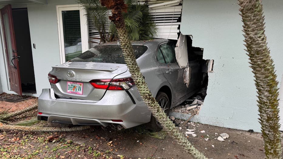 An 87-year-old St. Petersburg woman drove into a home Monday afternoon after troopers said she accelerated her vehicle when she meant to brake. The driver was taken to an area hospital with non-life-threatening injuries. A resident inside the home was not injured, but a dog was injured and taken to a veterinarian.