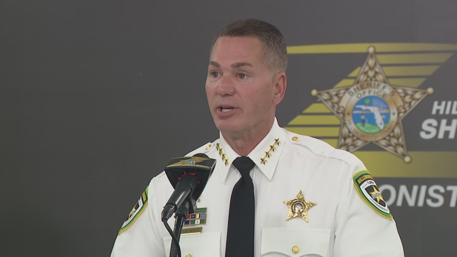 Pictured: Hillsborough County Sheriff Chad Chronister speaks at a news conference on June 4, 2025.