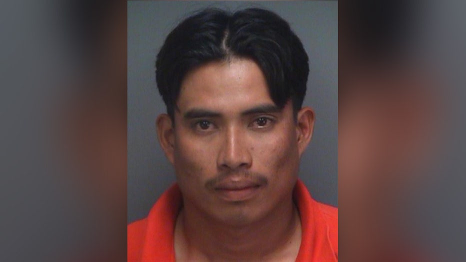 Rudolfo Bautisto Espinoza was shot and killed at the Granada Apartments in Clearwater on Saturday morning after he forced his way into a unit with a weapon and demanded money, according to police. Image is a previous mugshot courtesy of the Pinellas County Sheriff's Office.