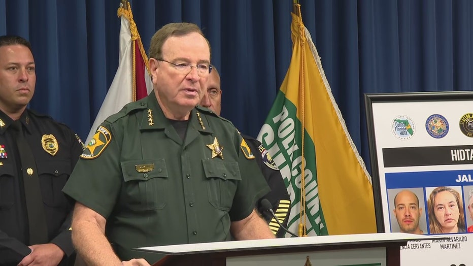 Pictured: Polk County Sheriff Grady Judd speaks at a news conference on June 24, 2025.