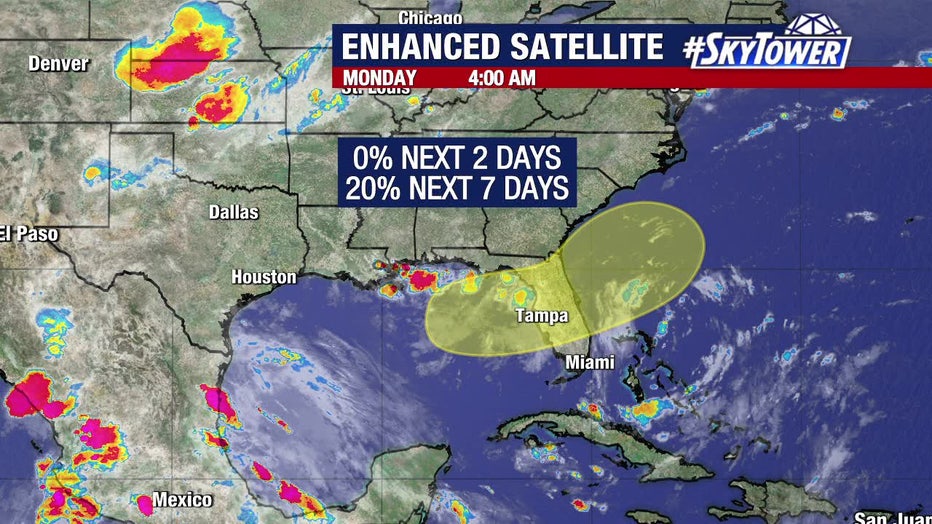 The National Hurricane Center is keeping an eye on an area of low pressure over the northeastern Gulf.
