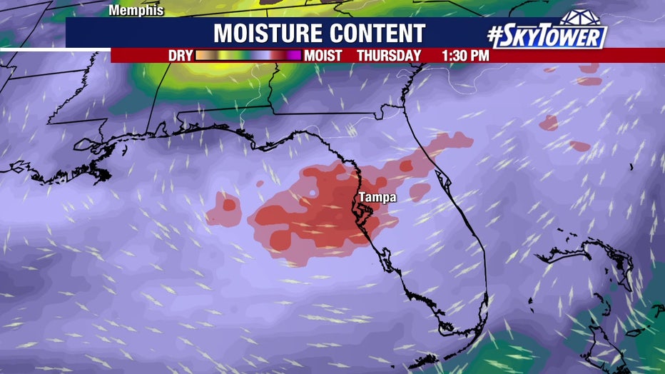 Deep tropical moisture is expected to lead to heavy rain later this week, meteorologists say.
