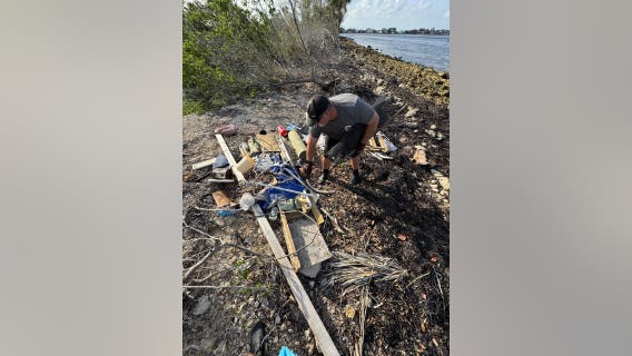 Hurricane cleanup on spoil island yields more than two and a half tons of debris