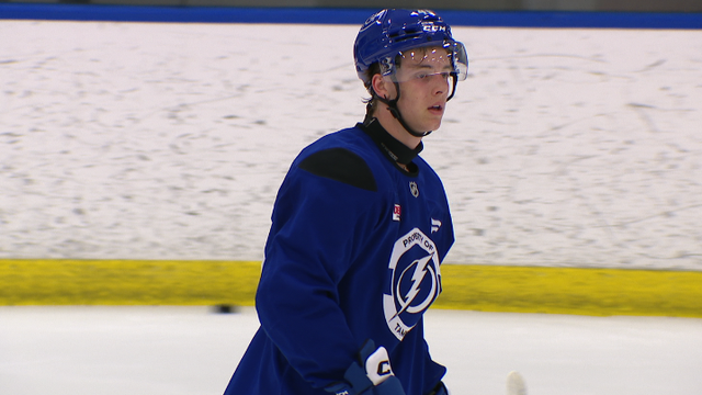 2025 second round pick Ethan Czata hits the ice for Lightning Development camp