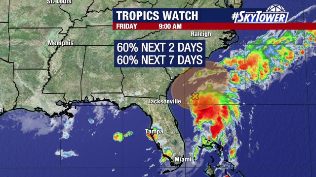 NHC monitoring Invest 92L for possible tropical development off Atlantic coast this weekend