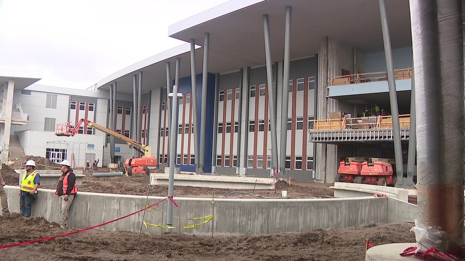 Pictured: Construction of Aquilla J. Morgan High School in Wimauma.