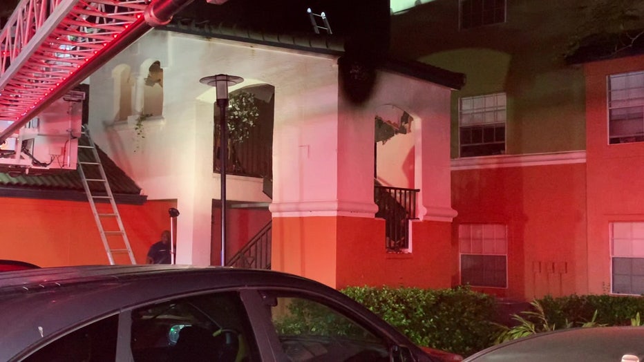 Firefighters in Clearwater battled an apartment fire late Thursday.