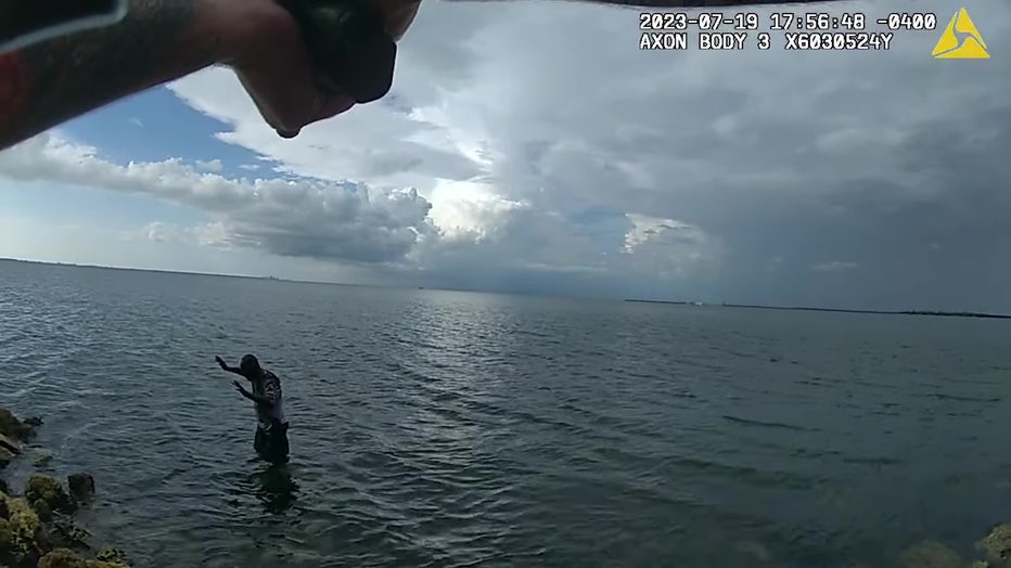 Donnie Adams jumped into the Gulf to avoid arrest in 2023. Image is courtesy of HCSO.